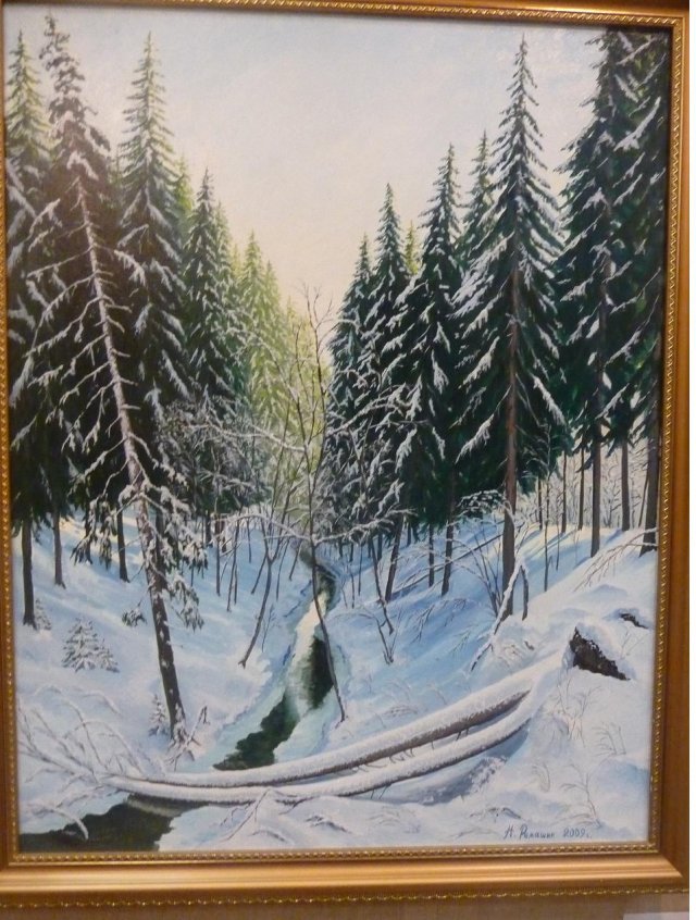 Николай Ромашин "Утро в зимнем лесу", 2009 г., х.,м.