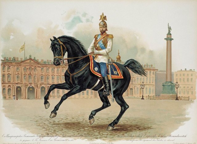 Николай II в форме лейб-гвардии Конного его величества полка