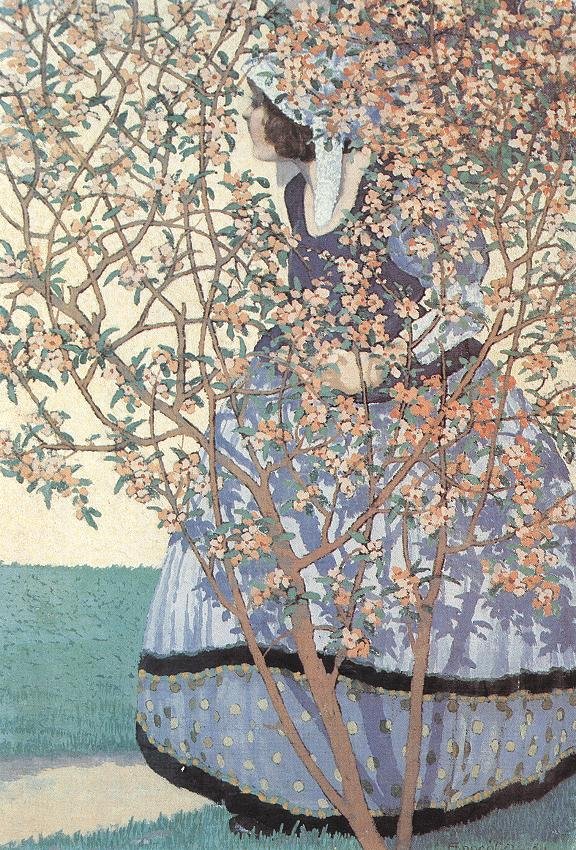 "Среди цветов", 1911, масло,  холст.