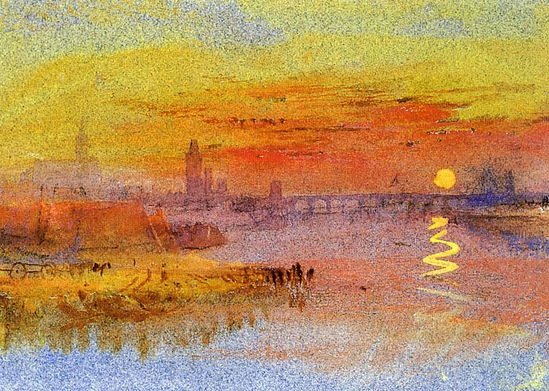 Уильям Тернер, "Город и река на закате" (1833 г.)