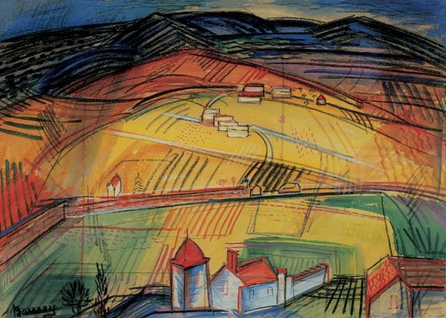 "Холмы и красные крыши домов", 1935