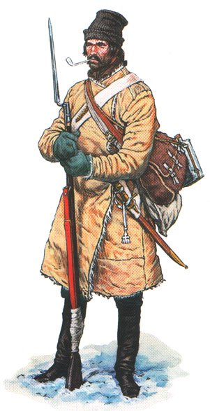 Гренадер Сводного гренадерского батальона Его Высочества в зимней форме 1788-1791 гг.