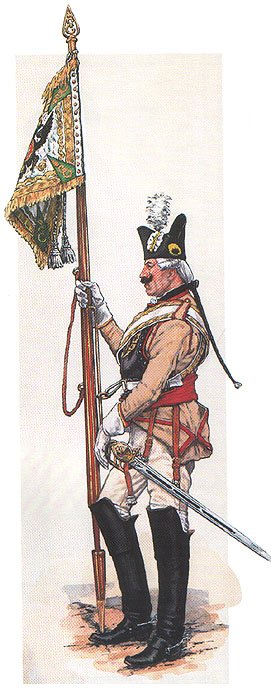 Гефрейт-капрал Кирасирского Наследника полка с полковым штандартом 1787-1792 гг